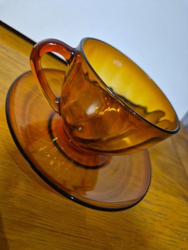 5er Set Französische Glcoloc Braunglas T Tassen - Bild 4 von 5