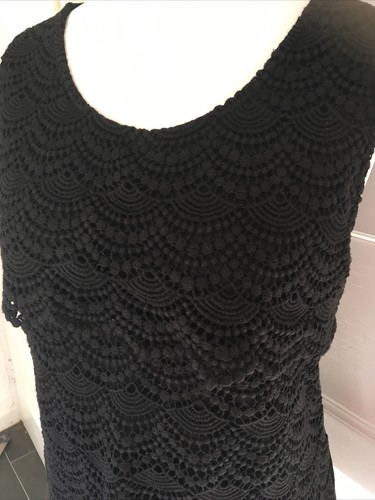LADIES BLACK TU HEAVY LACE BLOUSE SIZE 14 - Picture 2 of 4