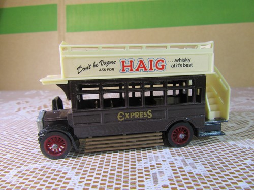 717Z Vintage 1982 Matchbox Y23 AEC S Type Brown Bus 1922 HAIG Double Decker - Picture 5 of 8