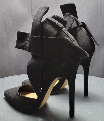 JustFab Shoe Hadley Black Shoe Pointed Toe High Heels Pumps Stiletto - Picture 5 of 17