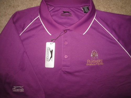Frashers Steakhouse Arizona Slazenger Purple Golf Polo Shirt XL mens NWT - Picture 2 of 5