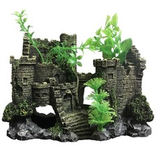SLOCME Aquarium Medieval Resin Castle Decoration - Realistic Fish Tank Castle...