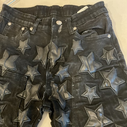 Men’s Amiri Chemist black Star Patch Jeans Hand Sewn Leather