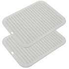  2 Pcs Heat Resistant Silicone Mat Dish Drying Mats for Kitchen Counter Pad