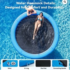 10FT Sunchill Round Inflatable Float Ring Heavy Duty Hammock Pool Lounger Float