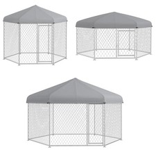 PawHut Dog Kennel Outdoor W/ Waterproof Roof