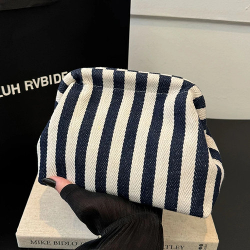 Bolsos de mano de ganchillo tejidos de verano para mujer Bolso de bloques de color con albóndigas Damas - Imagen 9 de 33