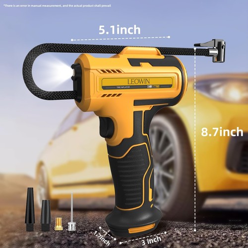 leowin Cordless Tire Inflator Portable Air Compressor Pump - 150PSI Handheld ... - Picture 8 of 8
