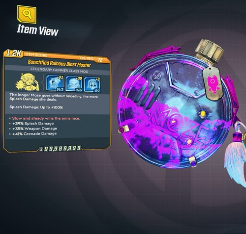Borderlands 3 Max Level 72 Godmode Modded 10 Mods Moze Class XBOX X/S PS4 PS5 PC - Imagen 6 de 11
