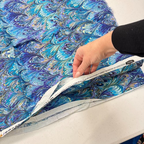 joanns Fabric Blue Purple Teal Marbled Swirl Abstract Quilting 56x40 - Picture 4 of 8