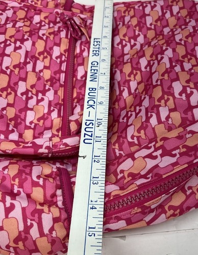 Vineyard Vines Pink Orange Whales Nylon Backpack School Book Bag - Picture 17 of 17