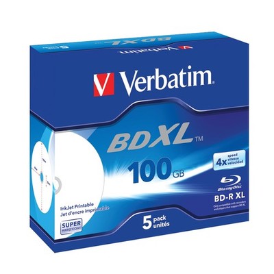 Verbatim BD-R XL 100 GB Blu-Ray-Disk 4X - Bedruckbar - 5er-Pack