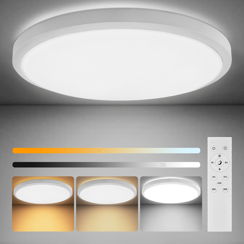 Lámpara de techo LED RGB Lámpara de techo regulable con control remoto Lámpara de salón - Imagen 5 de 26