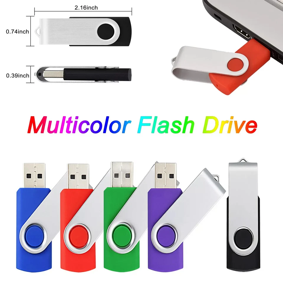 Lote USB 2.0 4GB, 8GB, 16GB, 32GB, 64GB USB Flash Drives Memory Stick Thumbdrive - Imagem 3 de 4