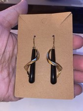 NABCO 14k Gold Ohrhänger schwarzer Onyx