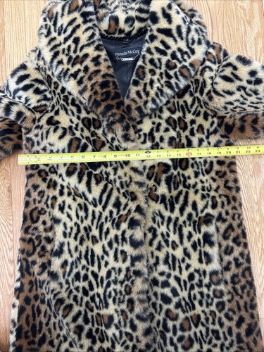 Vintage Pamela McCoy Leopard Faux Fur Full Length Coat - Picture 8 of 11