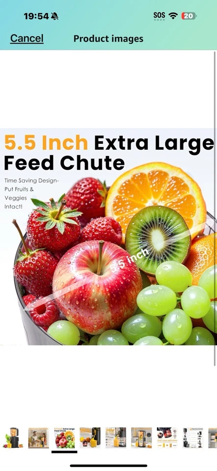 Exprimidor de prensa en frío, máquina exprimidora de conducto de alimentación de 5,5 pulgadas de ancho, masticación lenta Foto 3 de 4