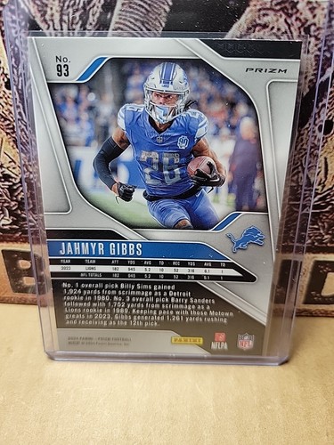 2024 Panini Prizm Jahmyr Gibbs SILVER Prizm Lions #93 - Picture 2 of 2
