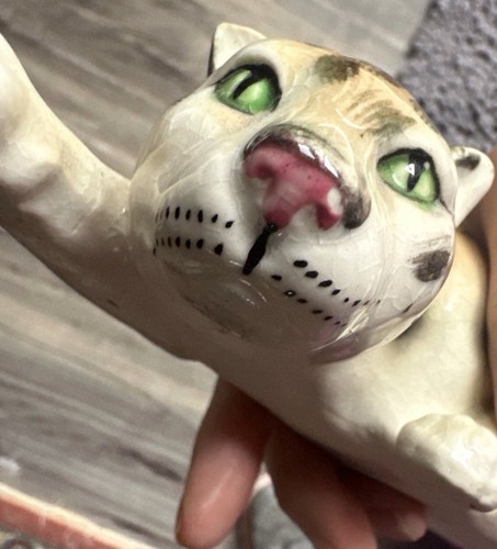 Vtg Cheetah Spotted Big Cat Leopard Porcelain/Ceramic Figurine Africa Stalking - Picture 15 of 18