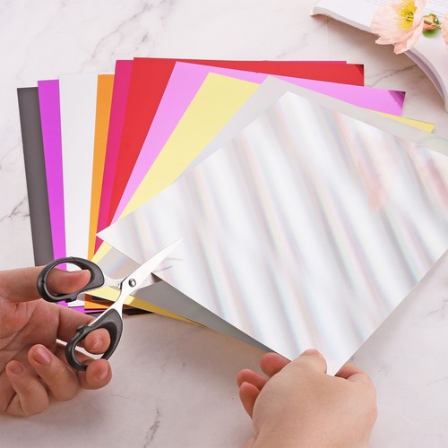 10PCS Holographic Cardstock, 11.7" x 8" Iridescent Paper Sheets, Square Blue - Picture 4 of 6