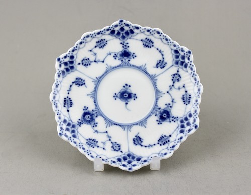 ROYAL COPENHAGEN BLUE FLUTED FULL LACE DEMITASSE CUPS & SAUCERS X 6 1038 MINT! - Picture 10 of 13