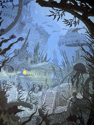 “Lost Atlantis” Art Print Giclee Poster By Kilian Eng Numbered XX/100 Pangeaseed - Picture 17 of 18