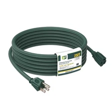 25FT Green Outdoor Extension Cord, 16/3 SJTW Heavy Duty Waterproof, 3 Prong G...