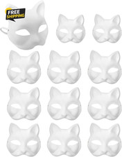 Therian White Paper Cat to Painted Animal Cosplay Facemask