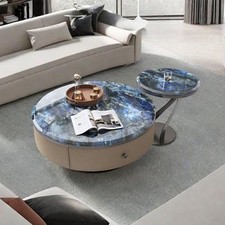 Luxury Labradorite Coffee Table – Handmade Gemstone Furniture Gift For Her