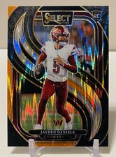 2024 SELECT JAYDEN DANIELS ROOKIE RC PREMIER LEVEL ORANGE & BLACK SHOCK PRIZM
