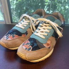 Inkkas Socorro Women s Sz 11 Shoes Tan/Turquoise Leather Athletic Sneaker Cactus