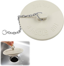 1PCS Tub Stopper, Bathtub Drain Stopper with 2" Stainless Steel Beaded Chain, Ru