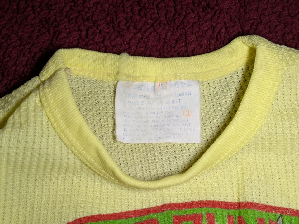 Conjunto de ropa interior térmica vintage 1986 Bugs Bunny Young Stars 3T manga larga Foto 4 de 4