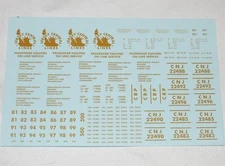 1-08 HO Scale CNJ, Jersey Central Lines, CRR of NJ Express Box Car Decals