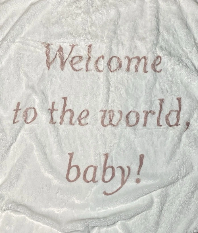 LITTLE GIRAFFE Baby Blanket Dusty Pink Welcome To The World Luxe Lovey 29"x35" - Image 2 of 4