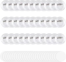 1.38 Inch Button Maker DIY Clear Button Pins 100 Pack Acrylic Button Making K...