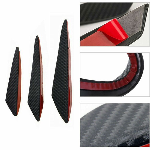6pcs Glossy Carbon Fiber Bumper Fin Canard Splitter Diffuser Valence Spoiler Lip - Picture 10 of 12