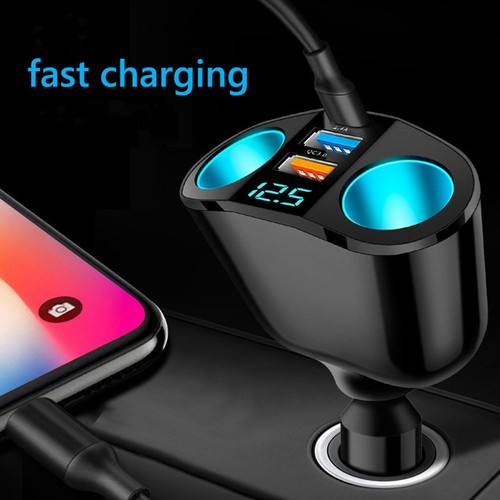 Car Accessories Car Charger ABS+PC Constant Current 12V/24V Type-C+QC3.0+2.4A