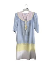 Vintage Styled by Saybury Womens House Dress Housecoat Robe Seersucker Pastel