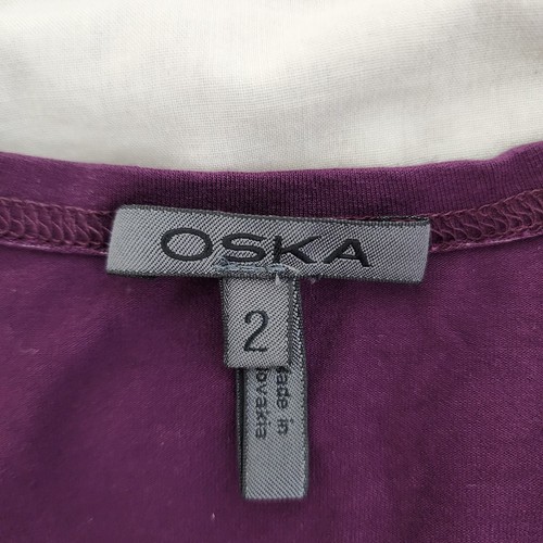 Camisa túnica Oska manga larga Lagenlook púrpura mezcla viscosa talla 2 - Imagen 5 de 8