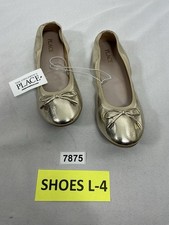 Girls New Childrens Place Slip On Ballet Shoes Size 5 Gold