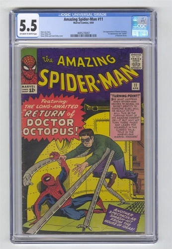 Amazing Spider-Man #11 CGC 5.5 Marvel Comic 2nd Doctor Octopus Ditko Stan Lee