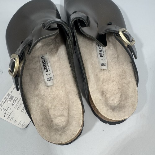 Sandalias Zueco Birkenstock Boston Piel de Oveja Metálicas Gris Antracita 39 L8 M6 - Imagen 6 de 7