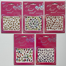 Set of 5-3D Geometric Colorful Nail Seal Self Adhesive Sticker Decals