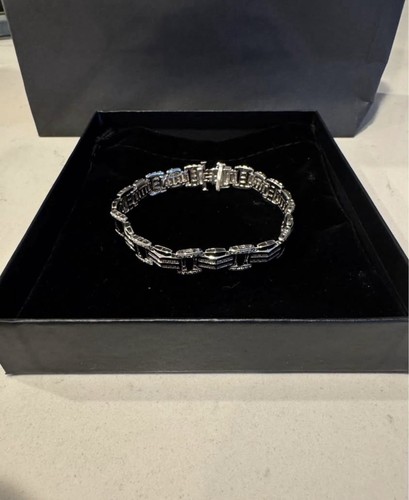 men's round-shape diamond link bracelet (1/2 ct) Sterling silver - 第 3/4 張圖片