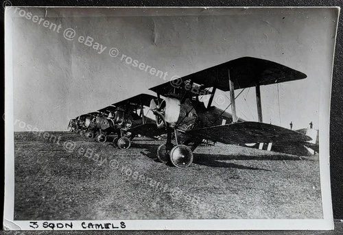 WW1 RFC No 3 Sqn - line of of Sopwith Camels - archive photo 12 by 8.5cm