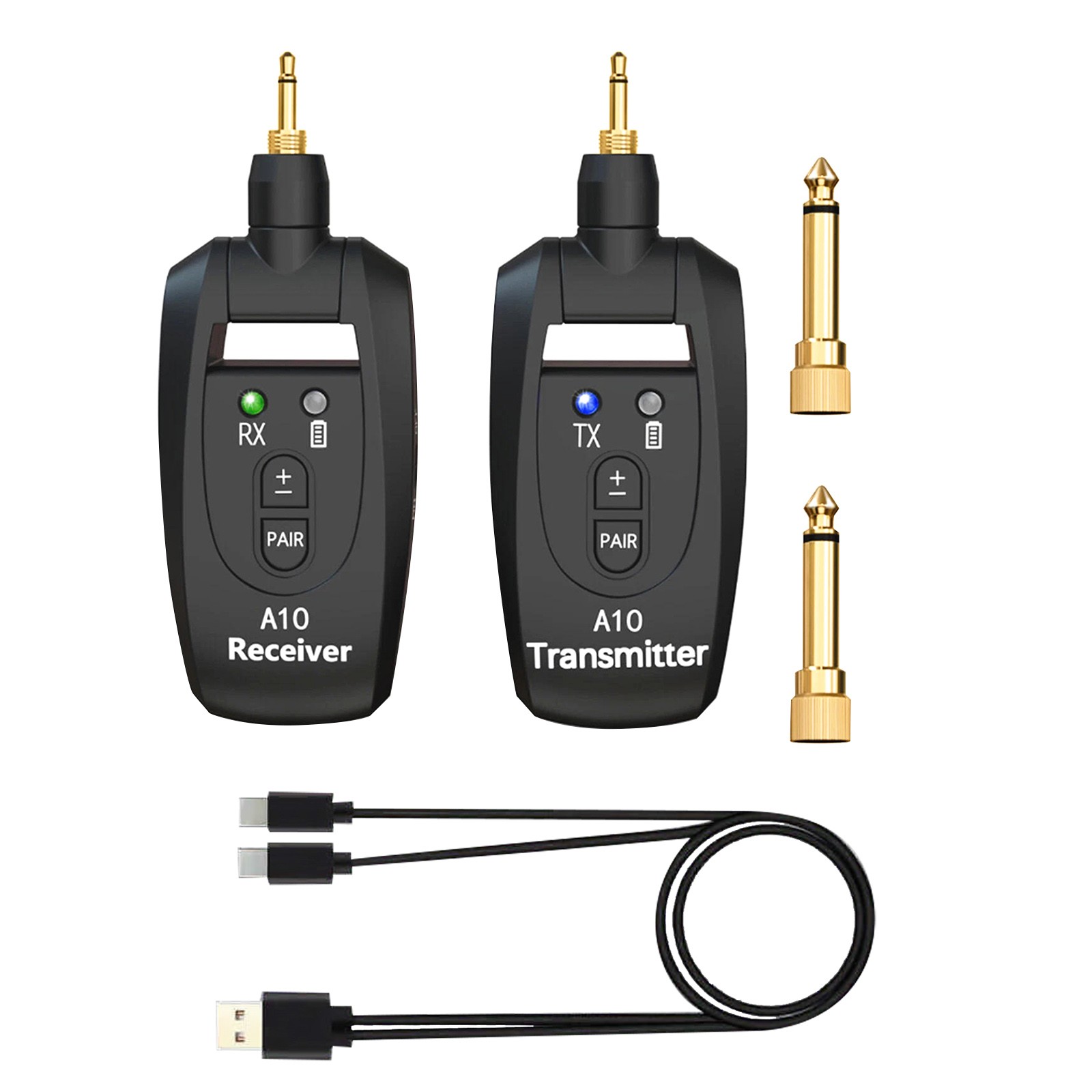 Wireless Transmitter and Receiver System For Electric Guitar Bass 24Bit Audio