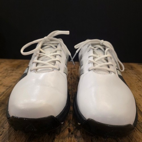 ADIDAS adipower Boost 3 Golf Shoes Men's 11 White Black Leather Spiked Comfort - Picture 2 of 9