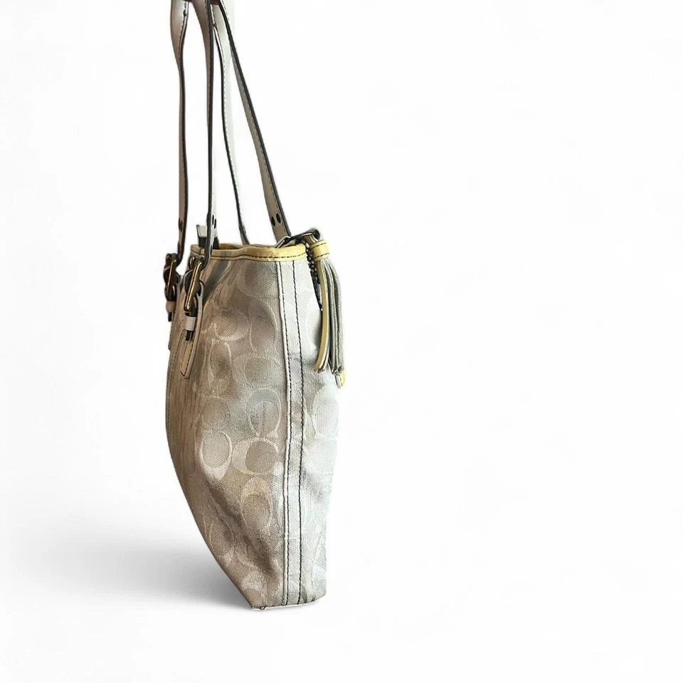 Coach Signature Limited Edition Metallic Silver Slim Tote  - Image 2 of 4