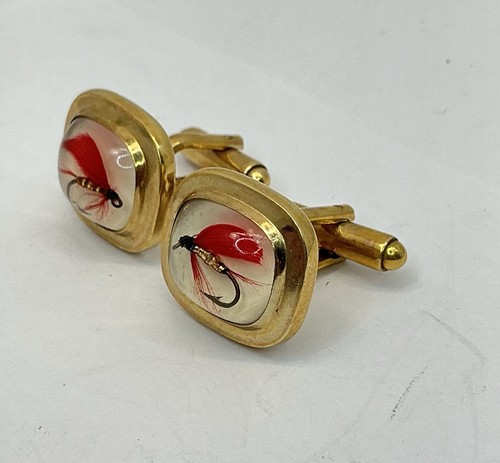 VTG - GEMELLI A LEVETTA HAYWARD RIEMPITI D'ORO - ESCA DA PESCA ROSSA / MOSCA (CL175) - Foto 3 di 7